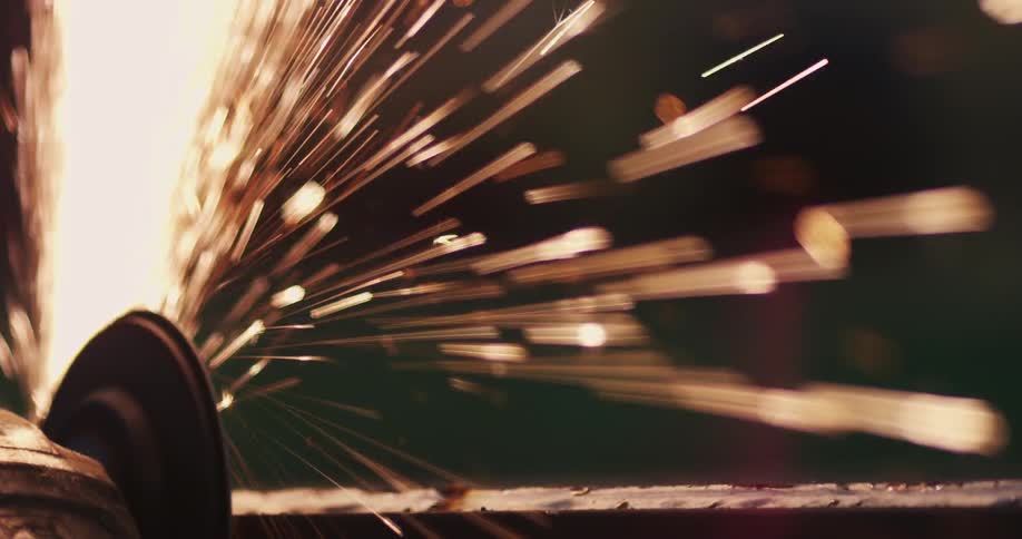 Sparks are flying from a tool as it works