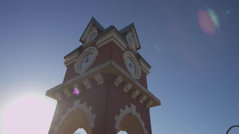 View of a clock tower on a sunny day