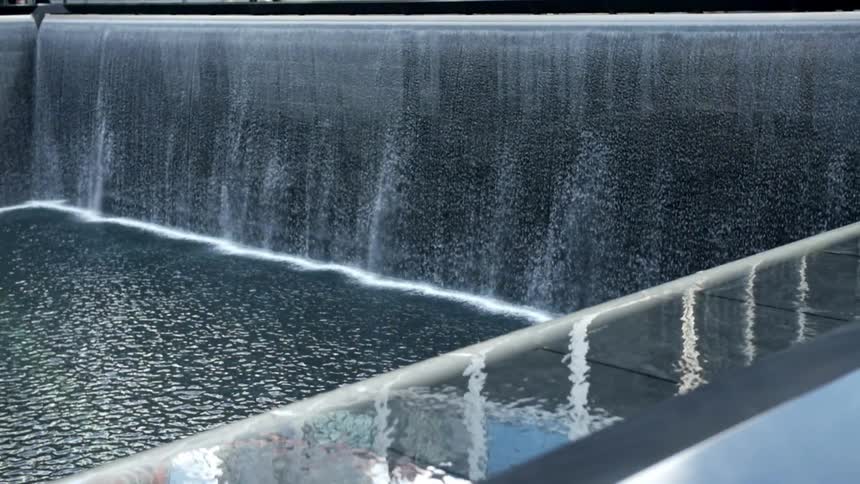 Water cascades over a dam