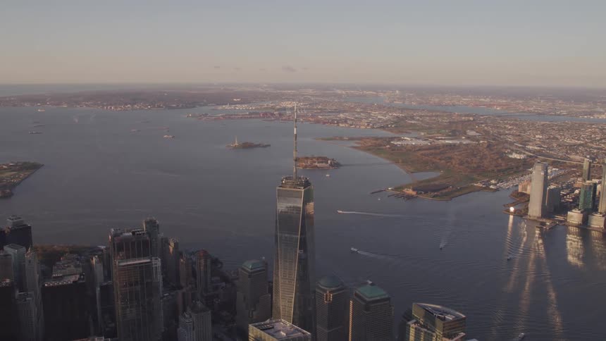 A light haze covers the city