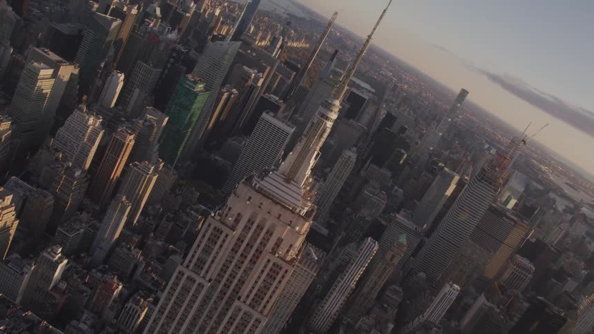 The empire state building and city buildings