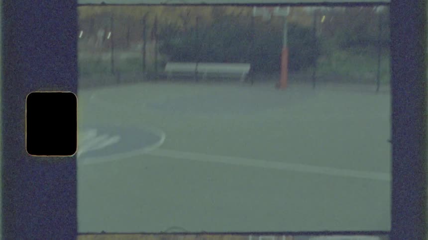 A basket ball court in the city