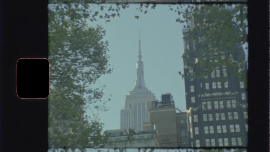 The empire state building is in the distance
