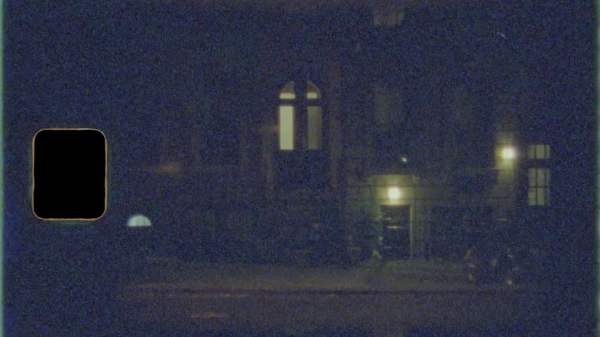 The street is dark at night