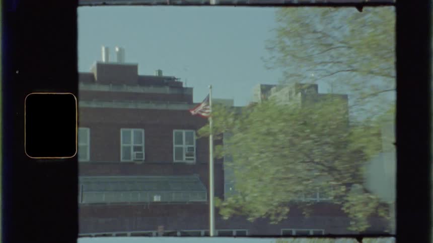 A flag outside of a school