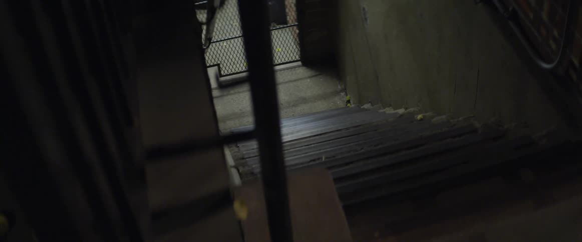 The stairwell in the building is empty