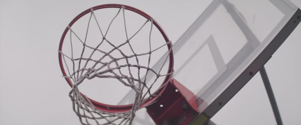 Birds eye view of a basket ball hoop out doors