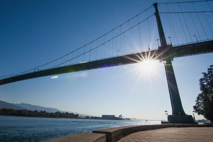 Time lapse of lions gate bridge in vancouver
