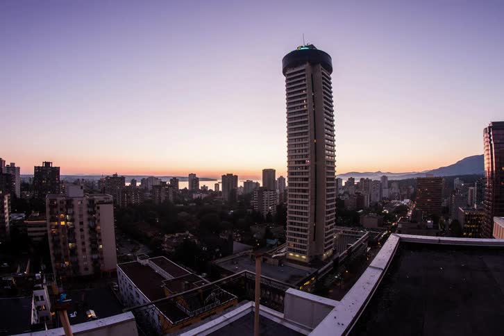 Time lapse of cars and buildings in a city