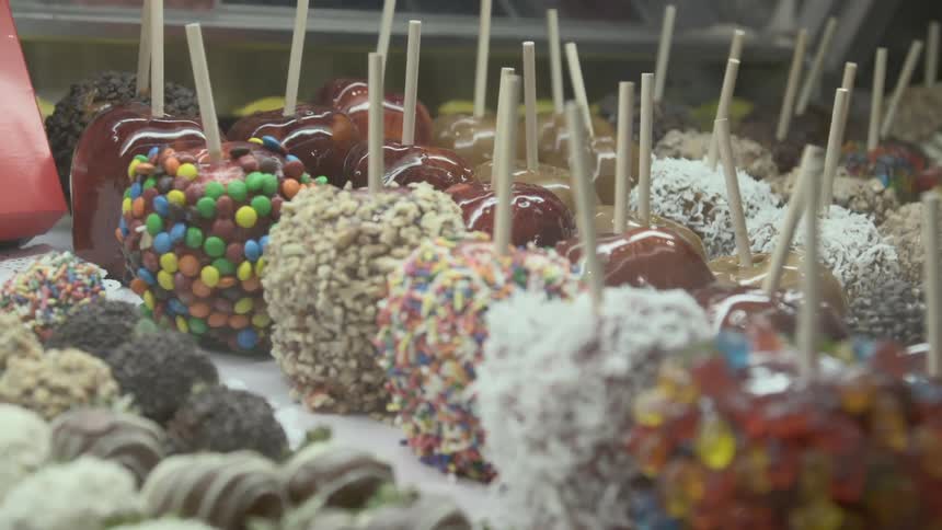 Apples covered in candy
