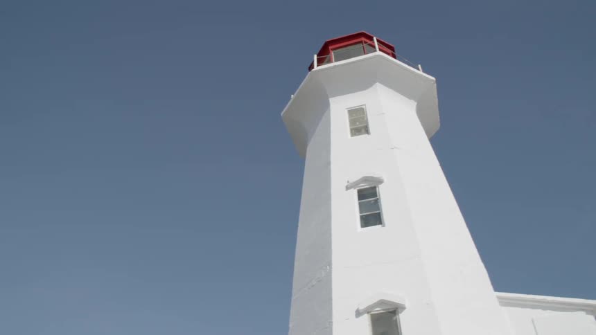 Footage looking up at a lighthouse
