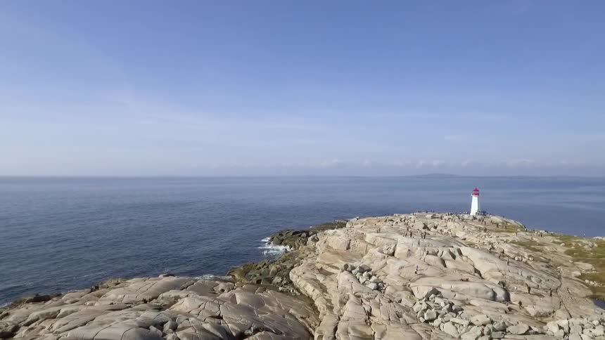 A rocky promontory of land