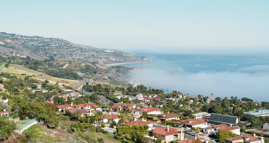 Houses in a coastal neighborhood