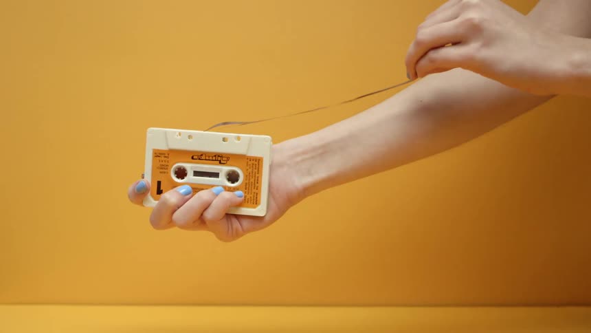 Pulling the film out of the cassette