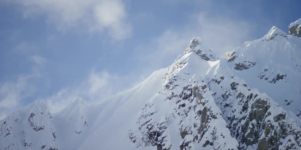 A peak covered with snow