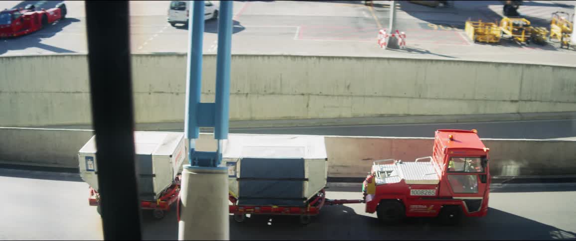 Cargo is being loaded at a warehouse