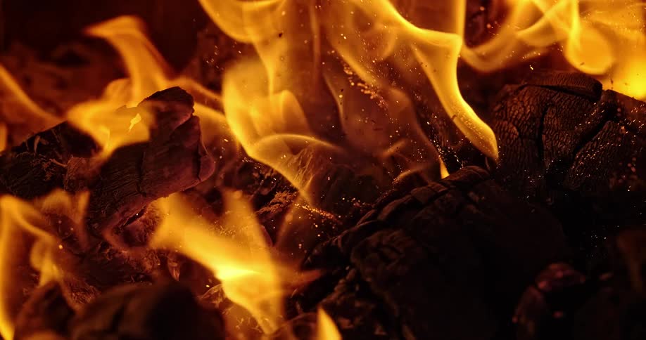 A small fire burning