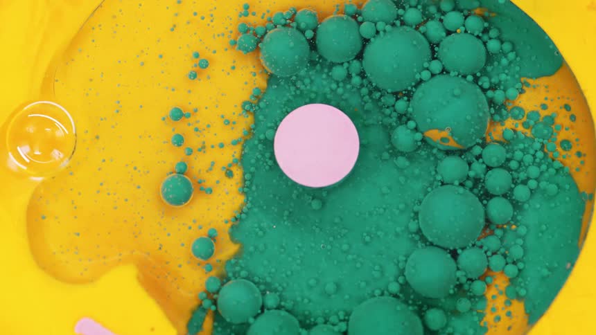 The green and yellow colors mix around
