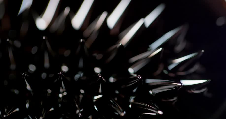 Close up of a metal magnetic liquid