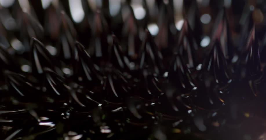 Close up of an abstract object with rubber spikes