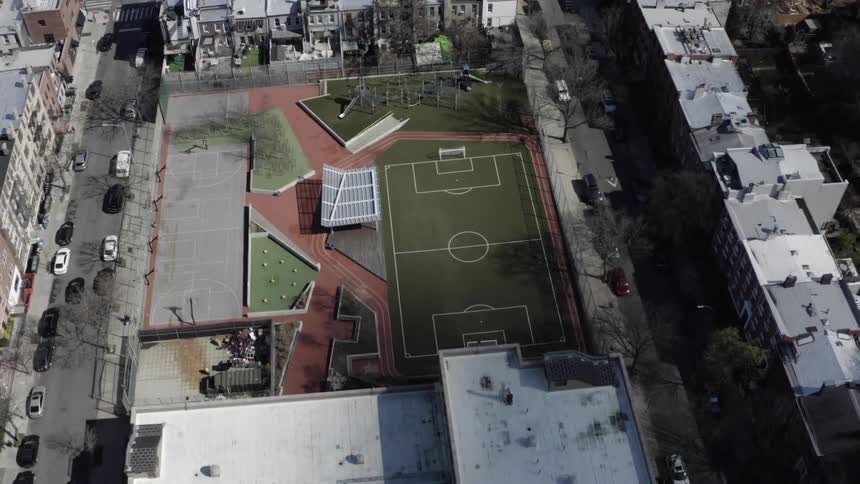 Sports courts in a city