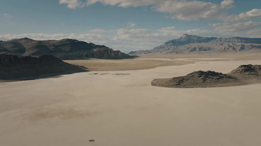 wide aerial Landscape view of a desert