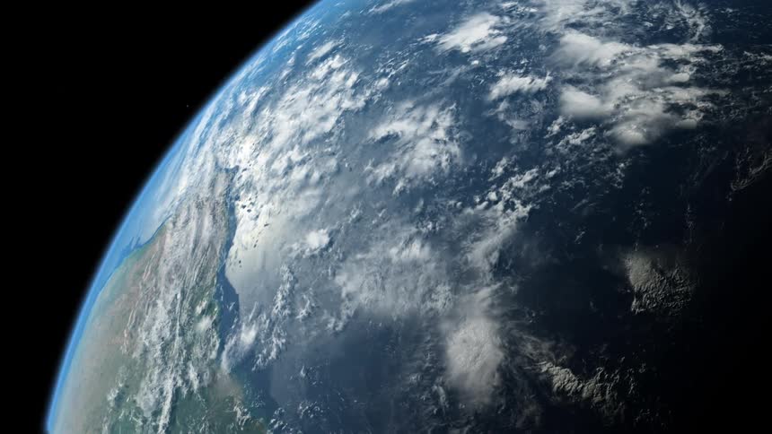 Close up of the earth in the galaxy