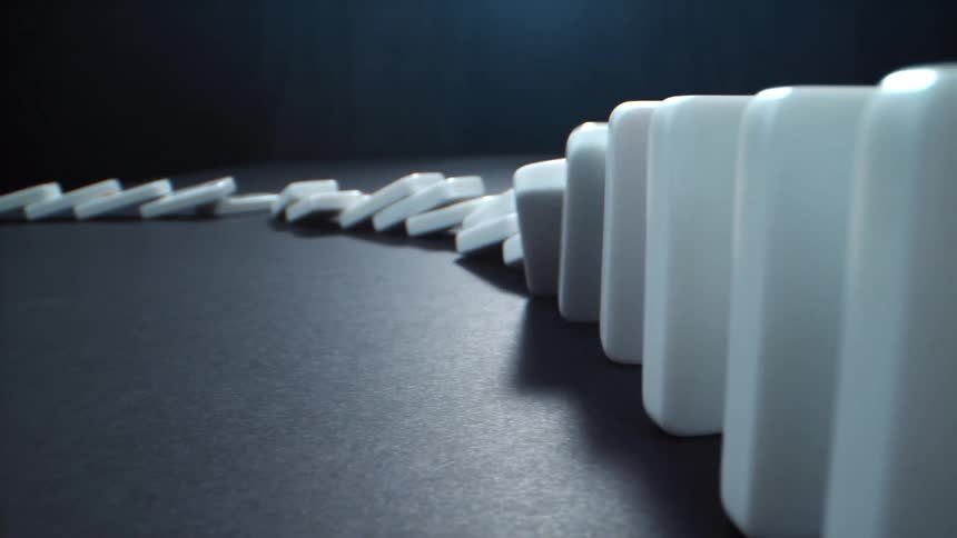 Dominoes falling