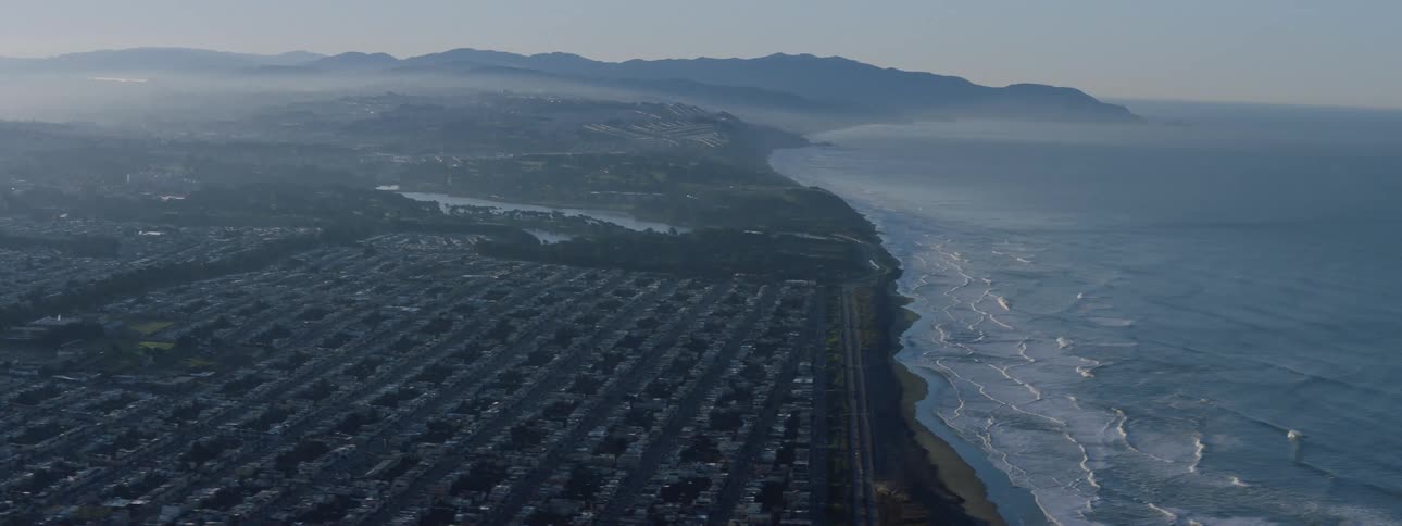 Ocean waves are moving towards the coast