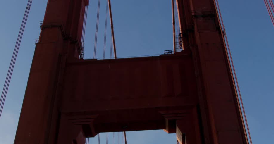 The golden gate suspension bridge stretches into the distance