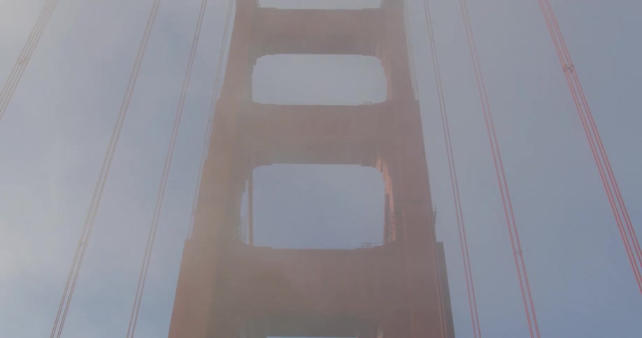 A suspension bridge in a city
