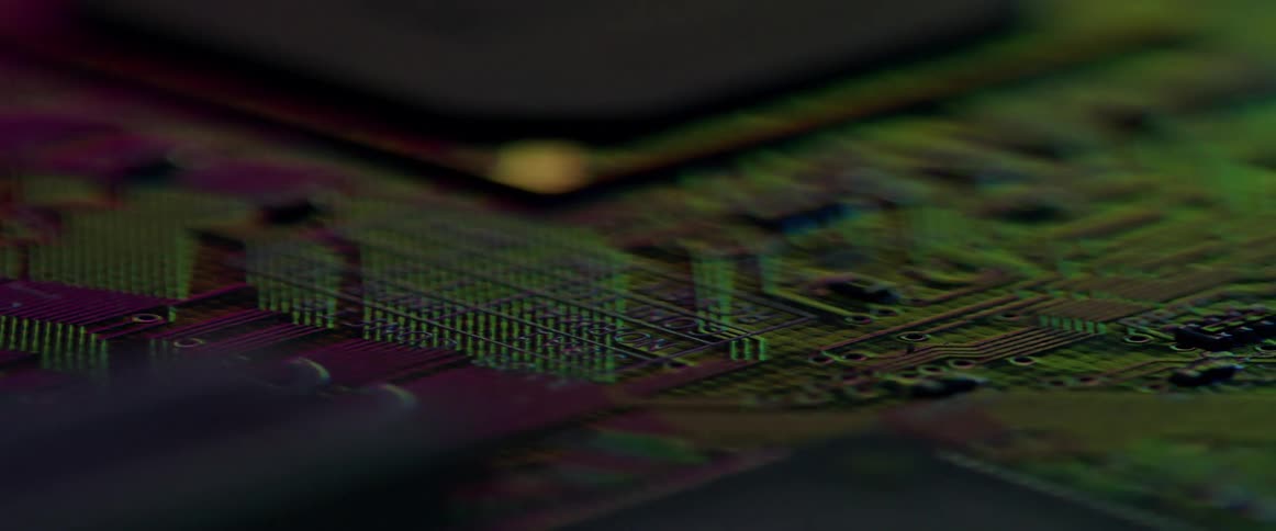 The wires on a circuit board