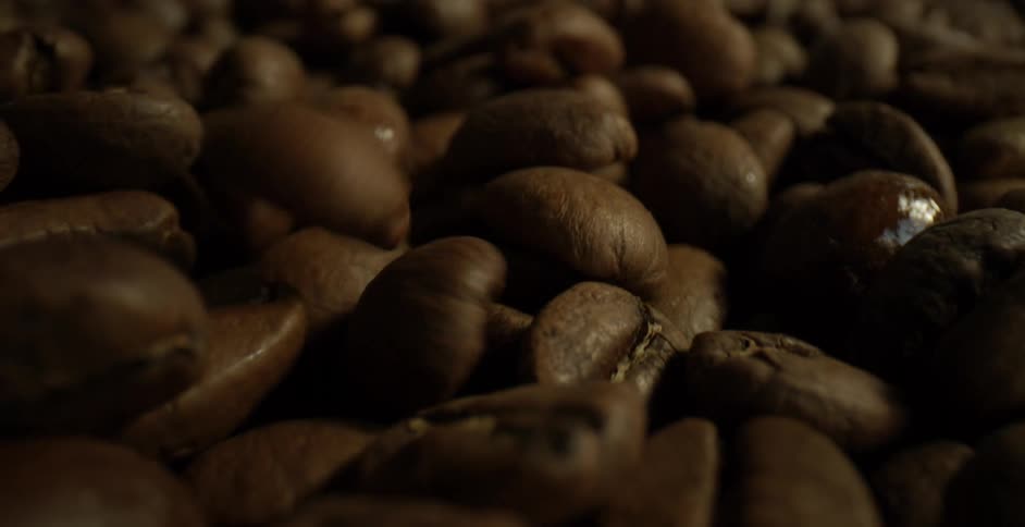 Coffee beans in a factory