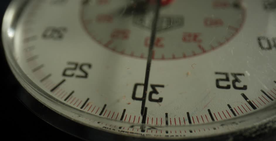 Close up of a second hand moving on a tag heuer wristwatch