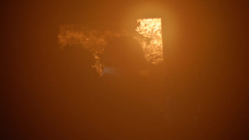 Firefighter puts out the fire in the building