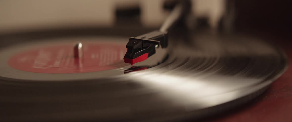 A record spinning on a record player