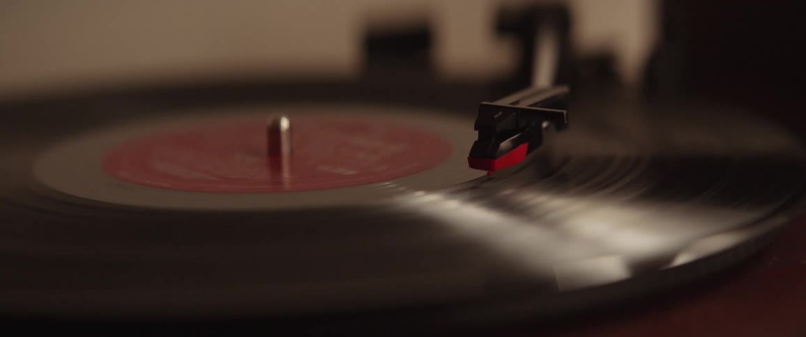 A record spins on a record table