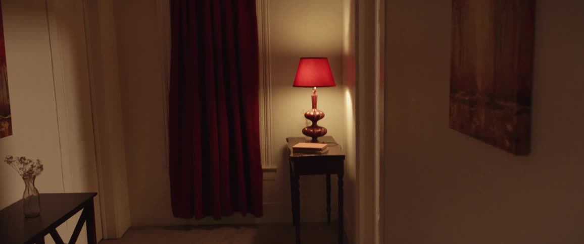 A hallway in someones house is displayed