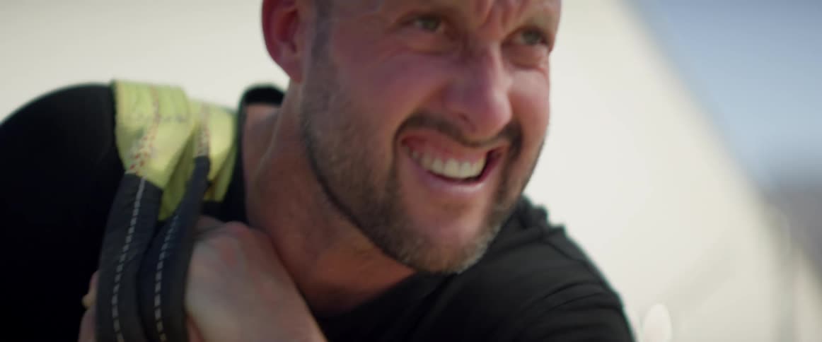 A man is exercising outdoors