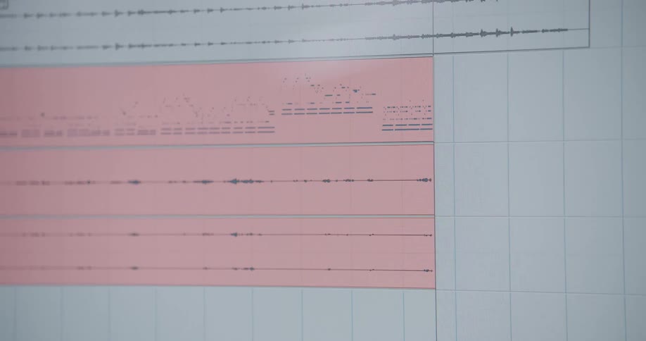 A monitor showing audio being recorded
