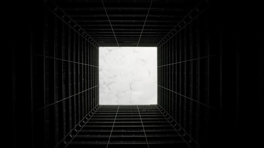 A square well with the sky above