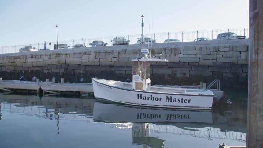 Boat lays in the harbor