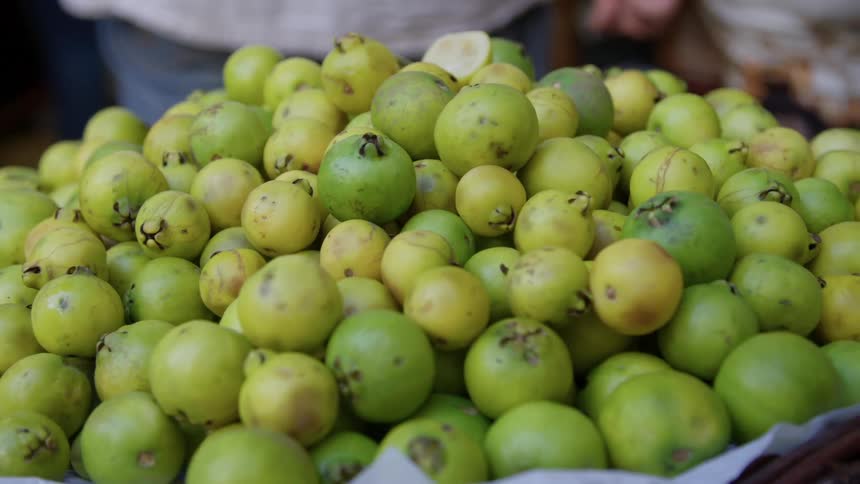 Fruit is displayed at a market