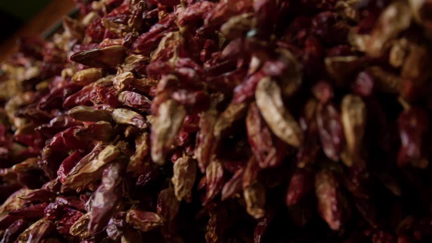 Dried chilies at a market