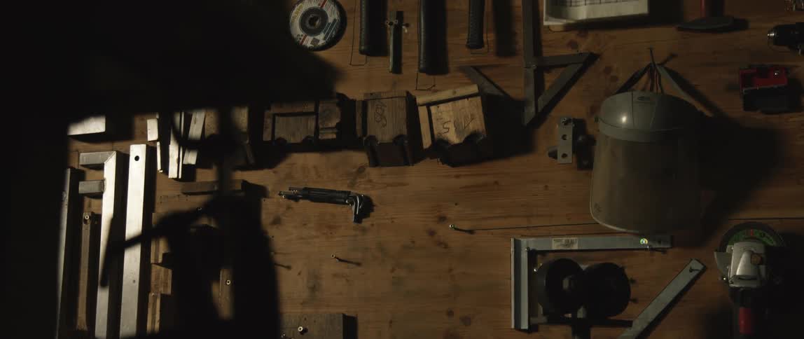 Birds eye view of tools on a work station