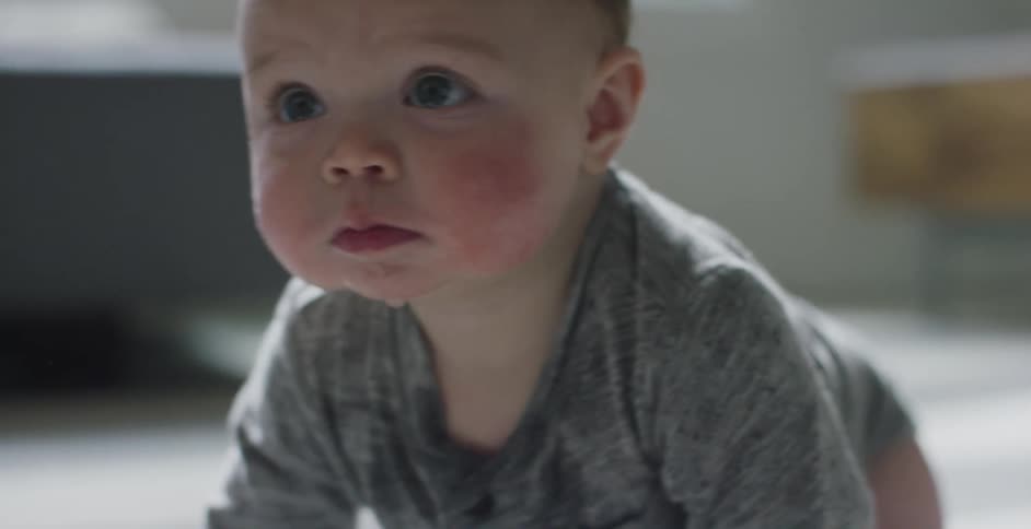 A baby crawling