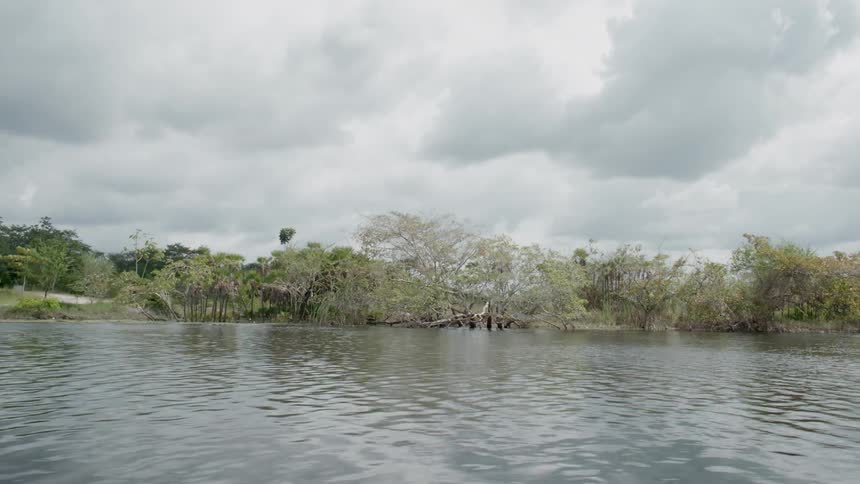 Calm waters of a river on a cloudy day