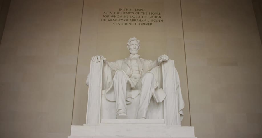Statue of lincoln inside the lincoln memorial