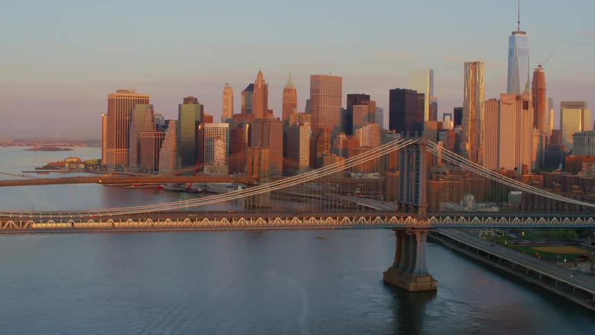The city skyline on the coast