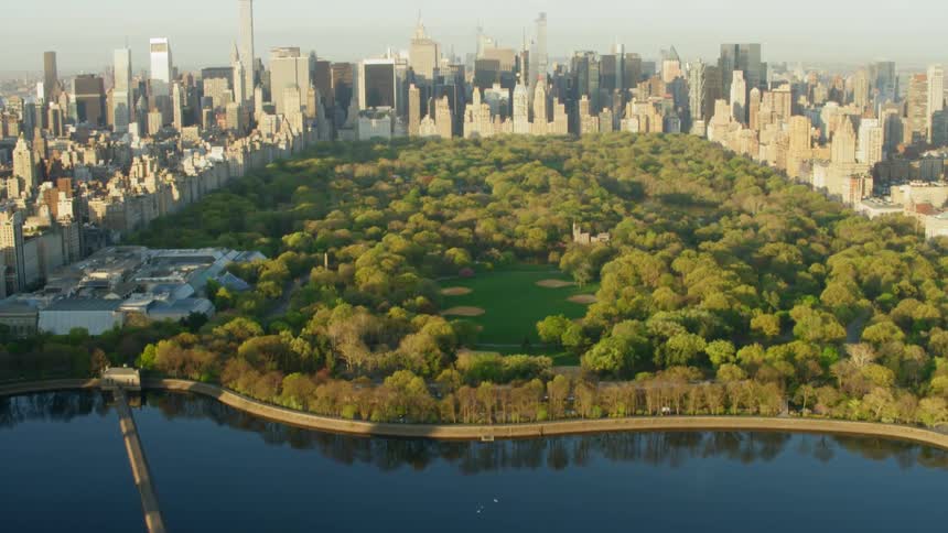 An aerial view of central park in new york city